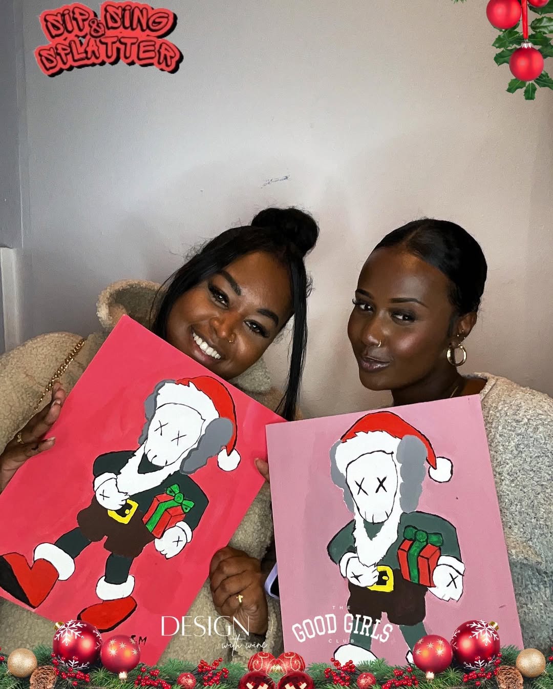 Guests enjoying a Reel One photo booth at a holiday party